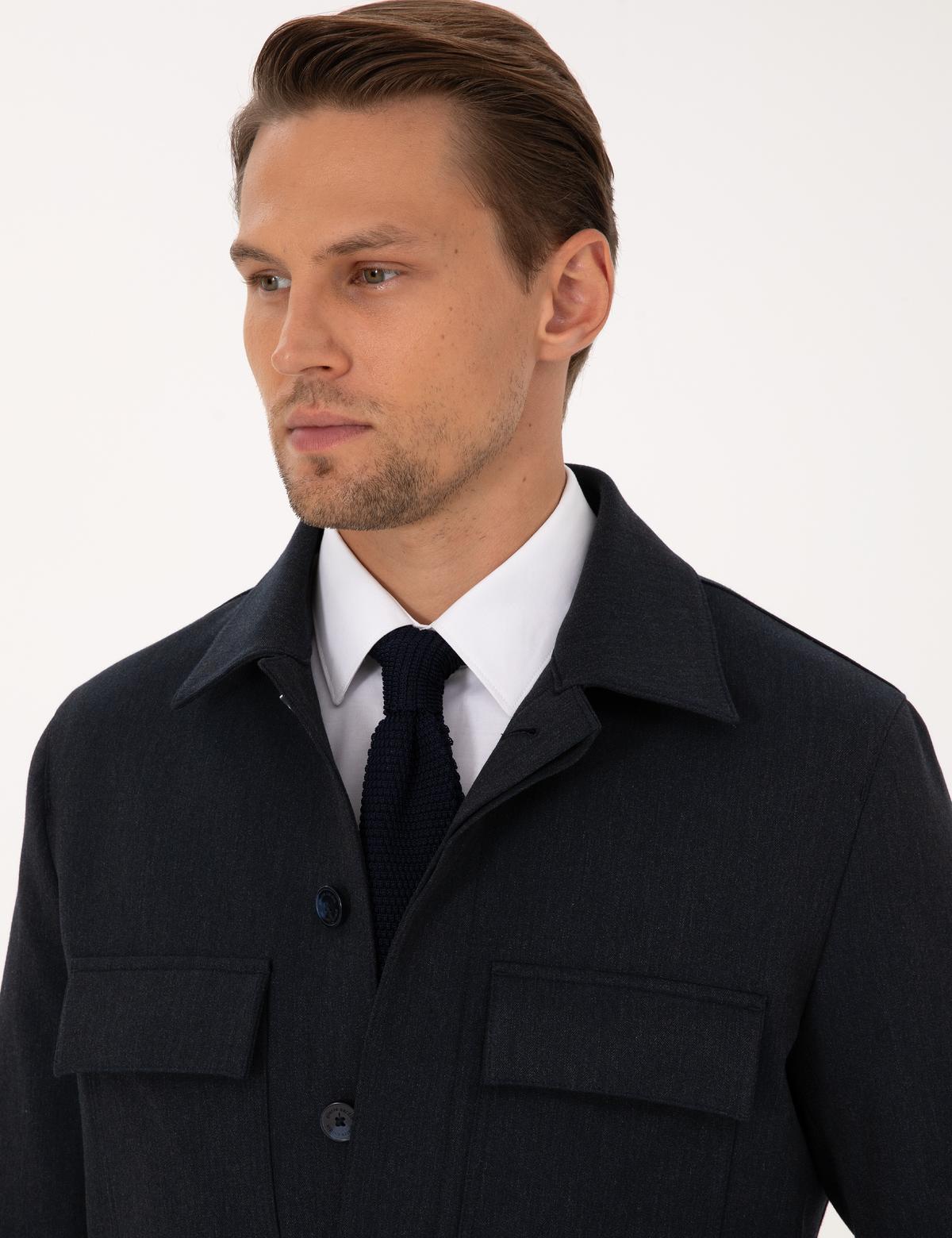 Lacivert Regular Fit Gömlek Ceket - 50311561041