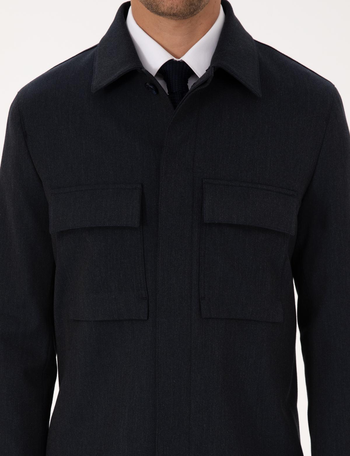 Lacivert Regular Fit Gömlek Ceket - 50311561041