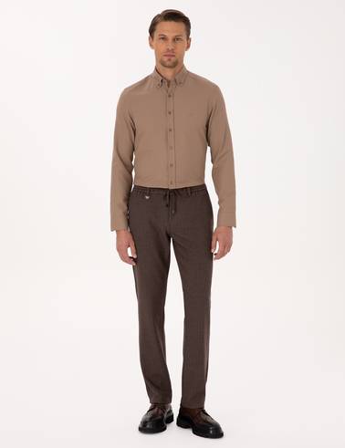 Açık Kahverengi Slim Fit Kumaş Pantolon