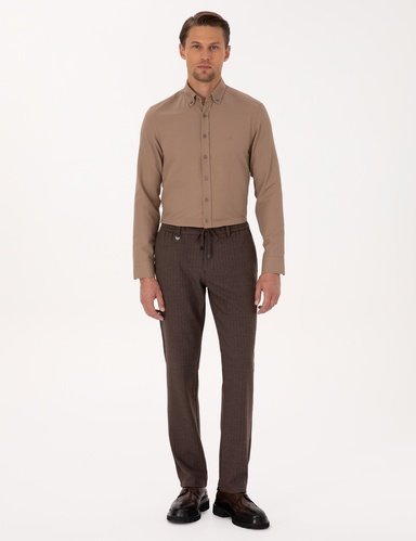 Açık Kahverengi Slim Fit Kumaş Pantolon