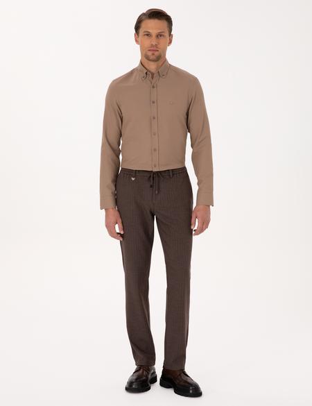 Açık Kahverengi Slim Fit Kumaş Pantolon - 50311807125