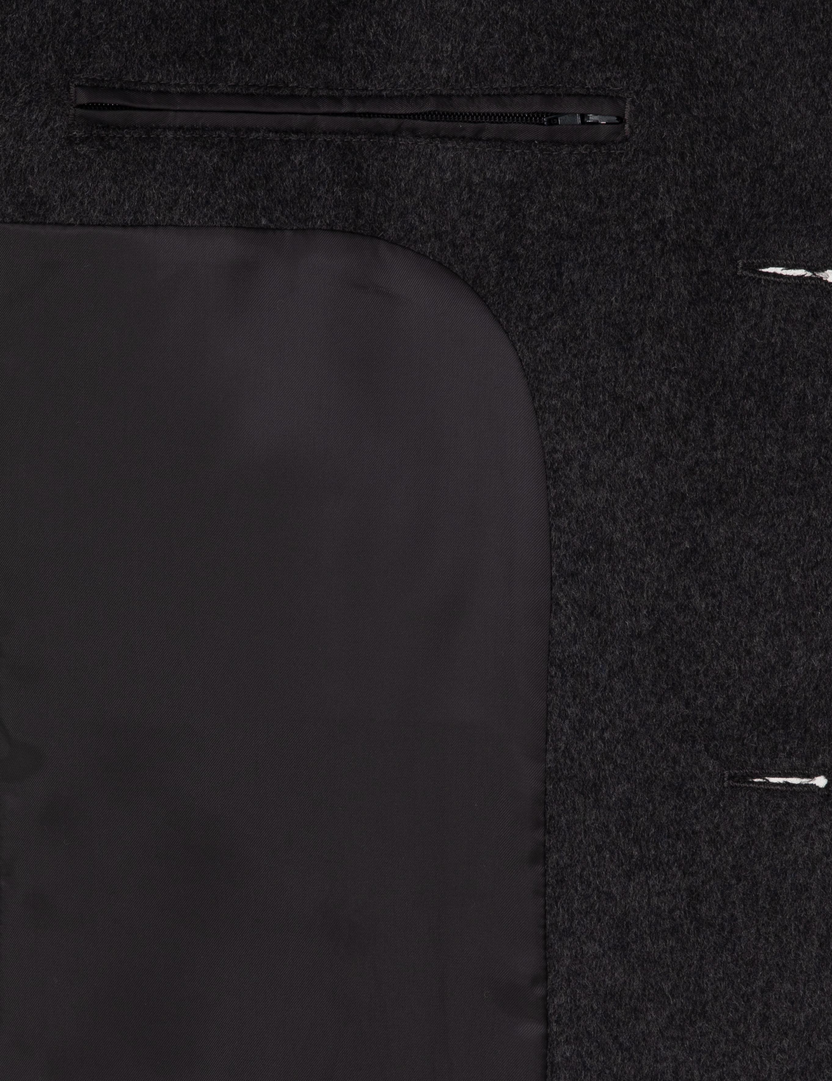 Antrasit Ex. Slim Fit Yün Karışımlı Kaşe Kaban