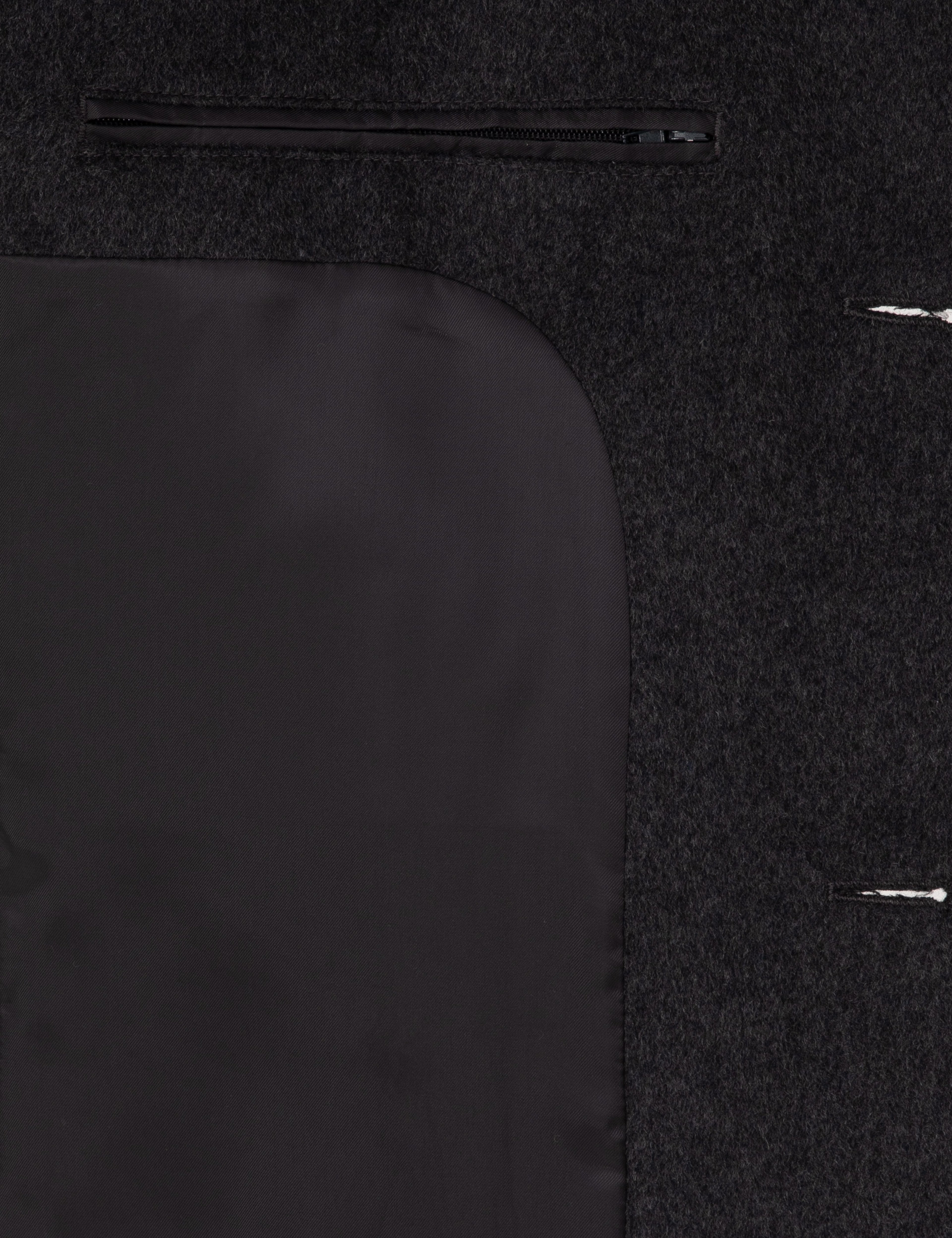 Antrasit Ex. Slim Fit Yün Karışımlı Kaşe Kaban - Image 6