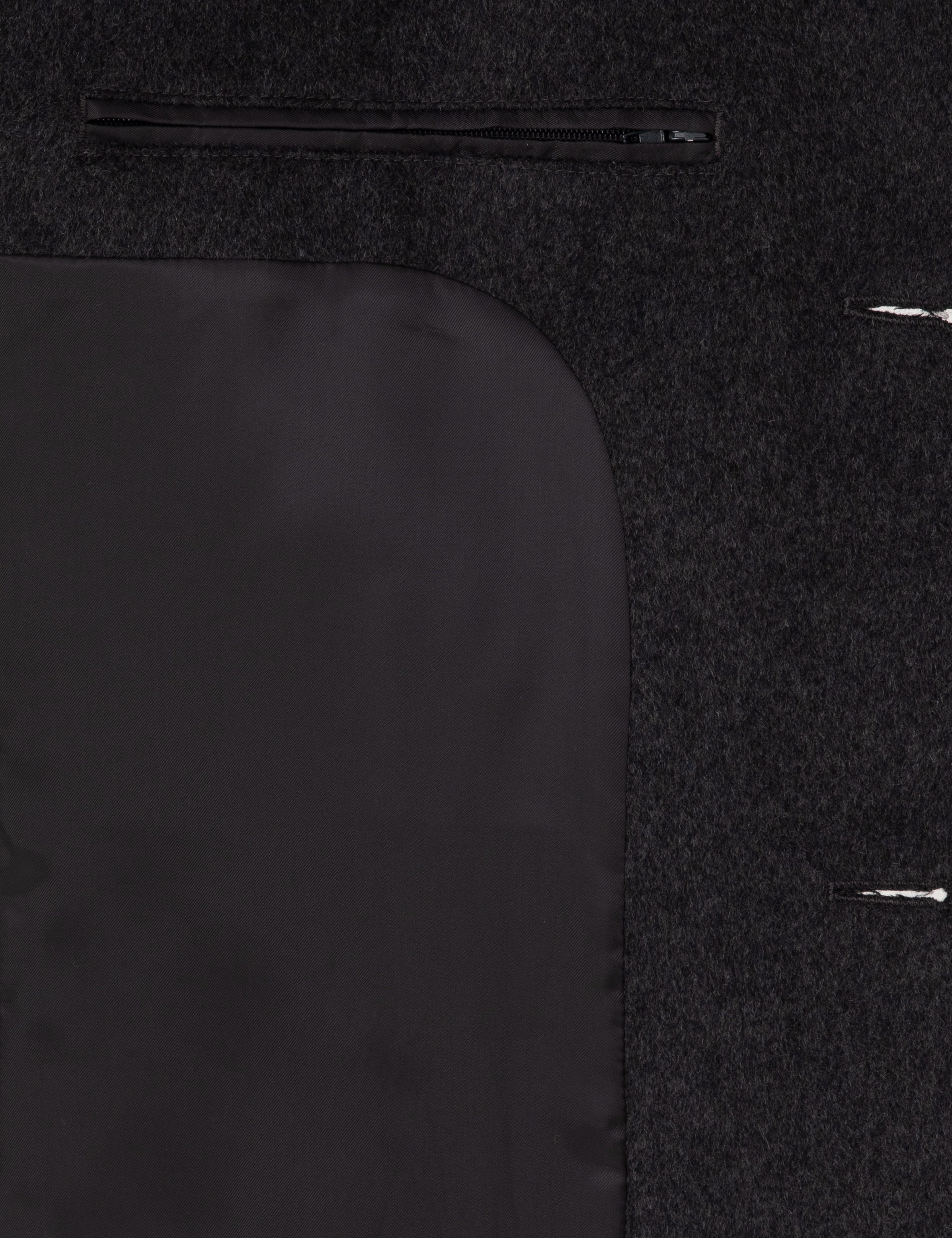 Antrasit Ex. Slim Fit Yün Karışımlı Kaşe Kaban