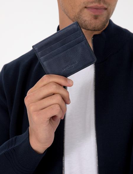 Erkek Lacivert %100 Deri Cüzdan - 50321924003