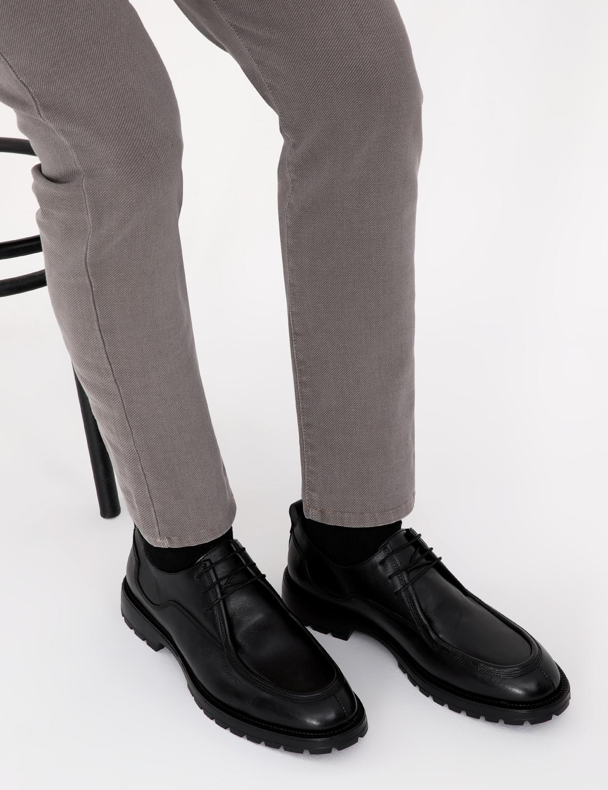 Siyah %100 Deri Casual Ayakkabı - 50319294012