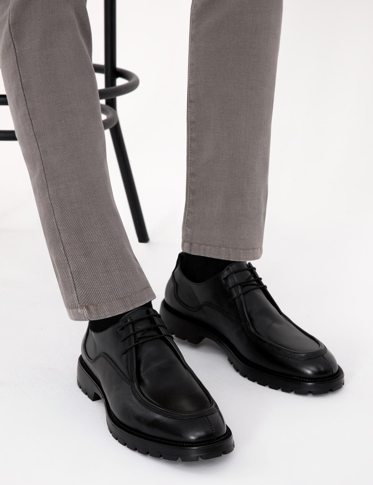 Siyah %100 Deri Casual Ayakkabı - 50319294012