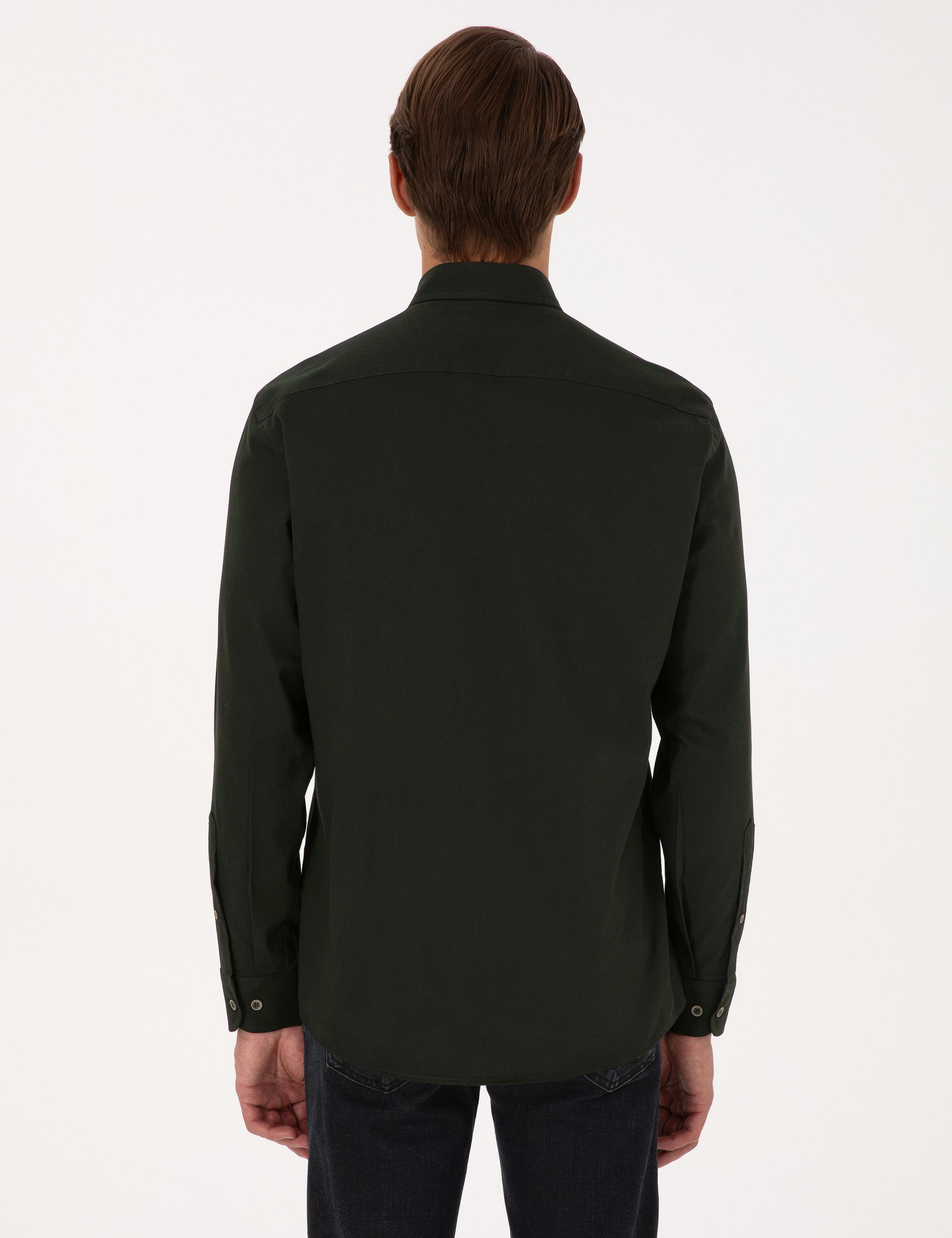 Haki Regular Fit Uzun Kollu Gömlek