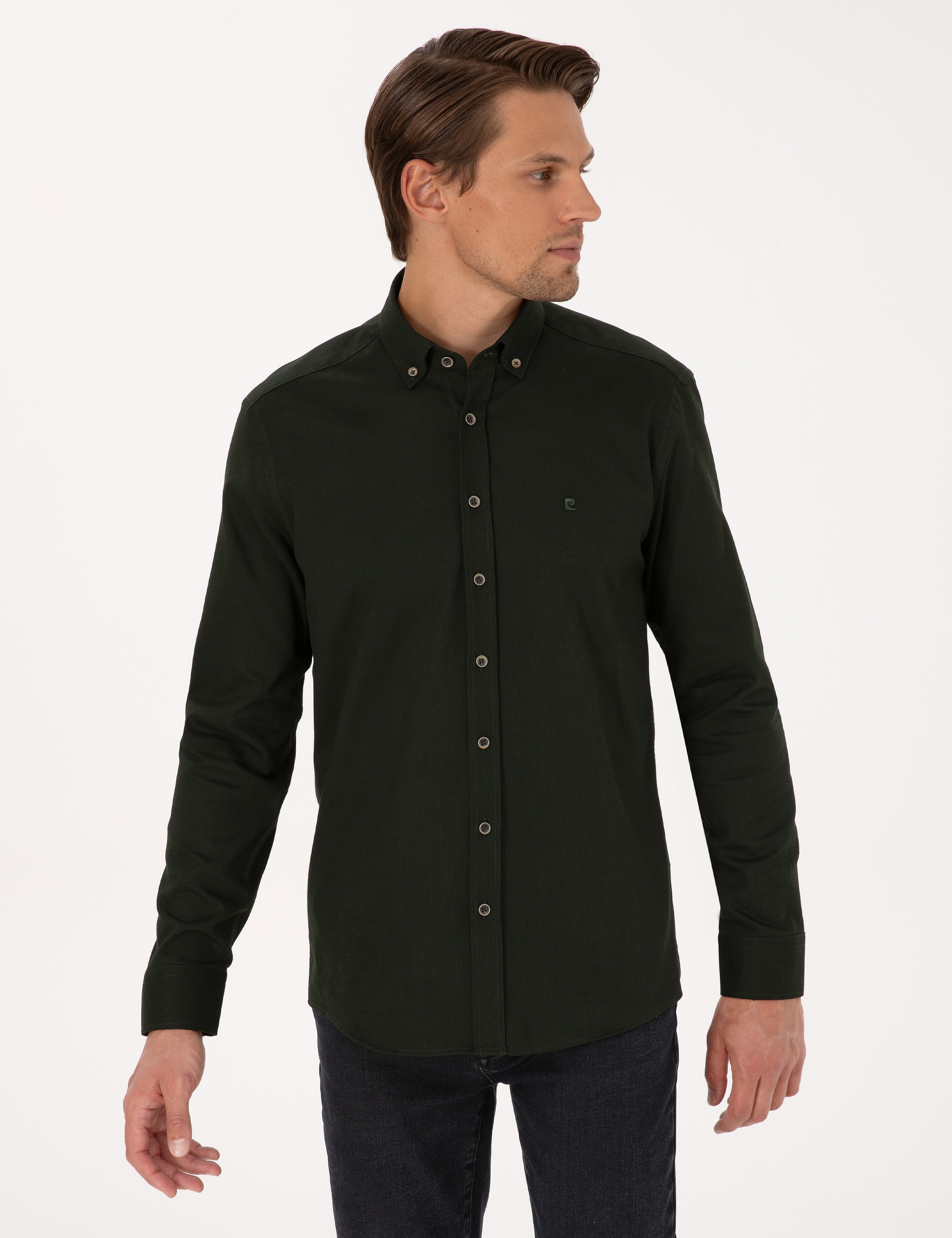 Haki Regular Fit Uzun Kollu Gömlek - Image 3