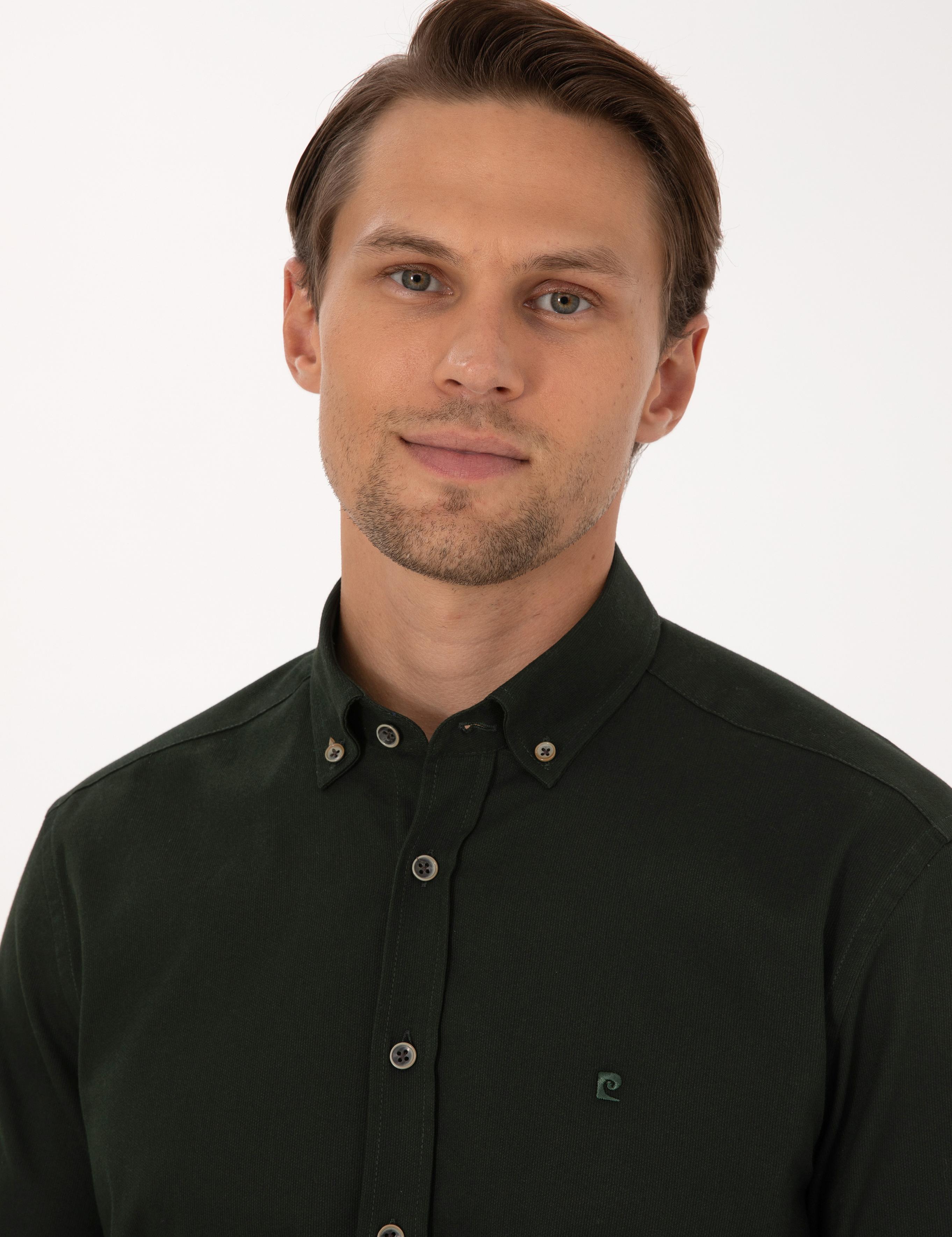 Haki Regular Fit Uzun Kollu Gömlek