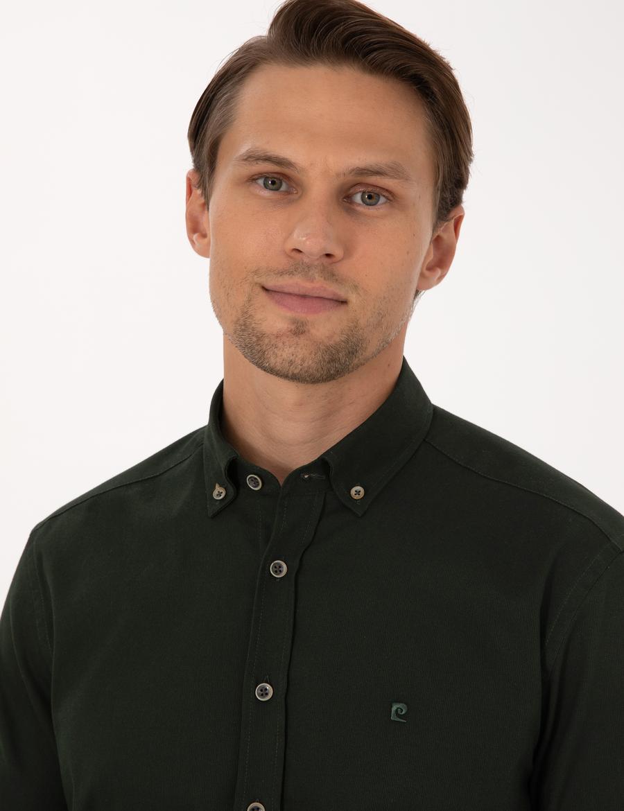 Haki Regular Fit Uzun Kollu Gömlek