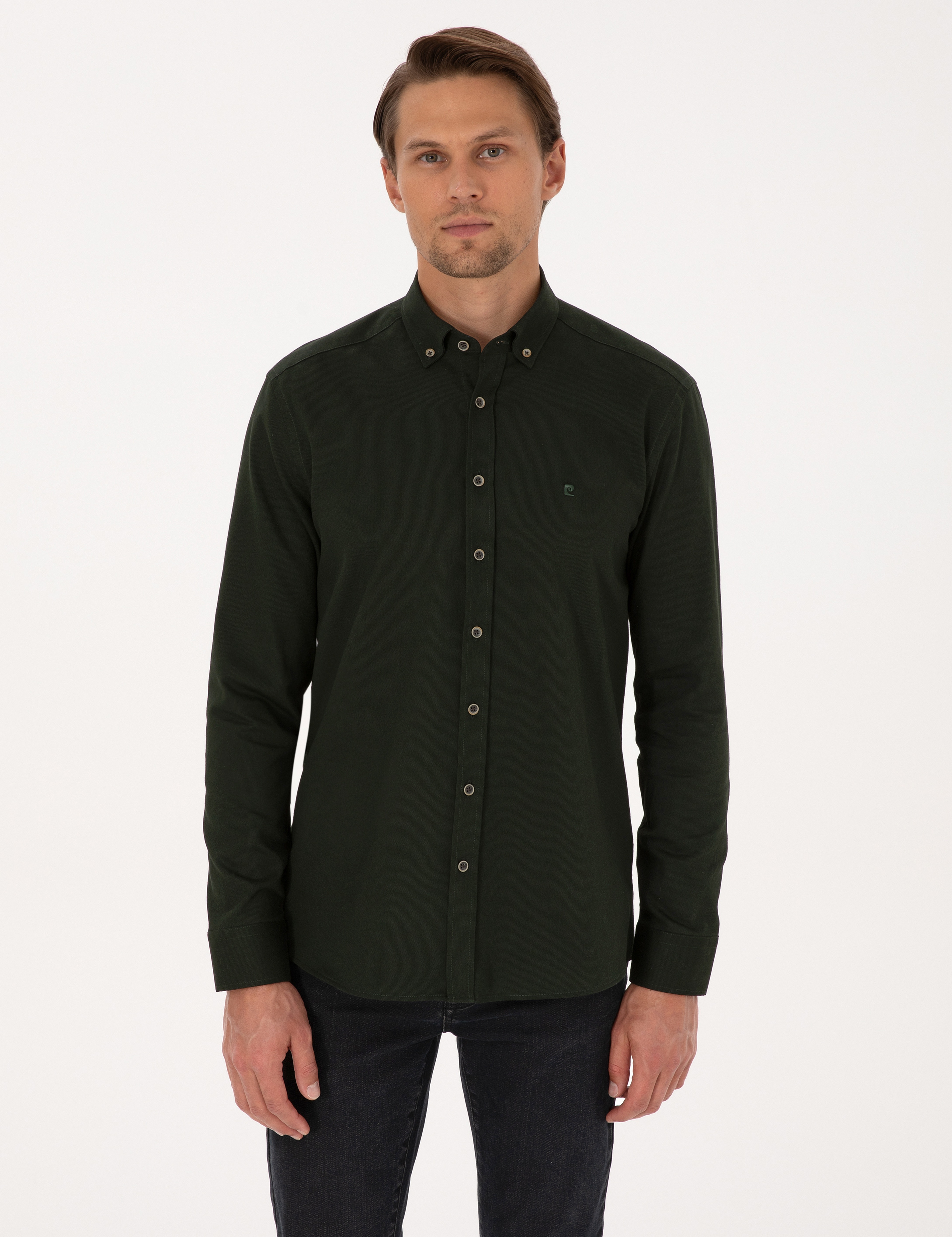 Haki Regular Fit Uzun Kollu Gömlek - Image 1