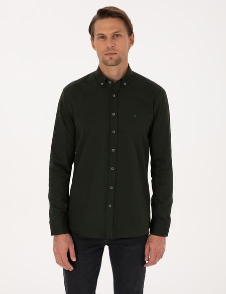 Haki Regular Fit Uzun Kollu Gömlek - 50316736024