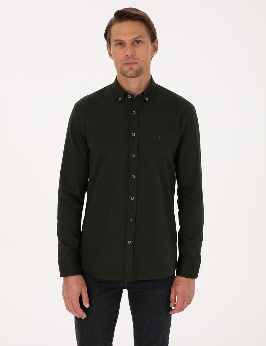 Haki Regular Fit Uzun Kollu Gömlek