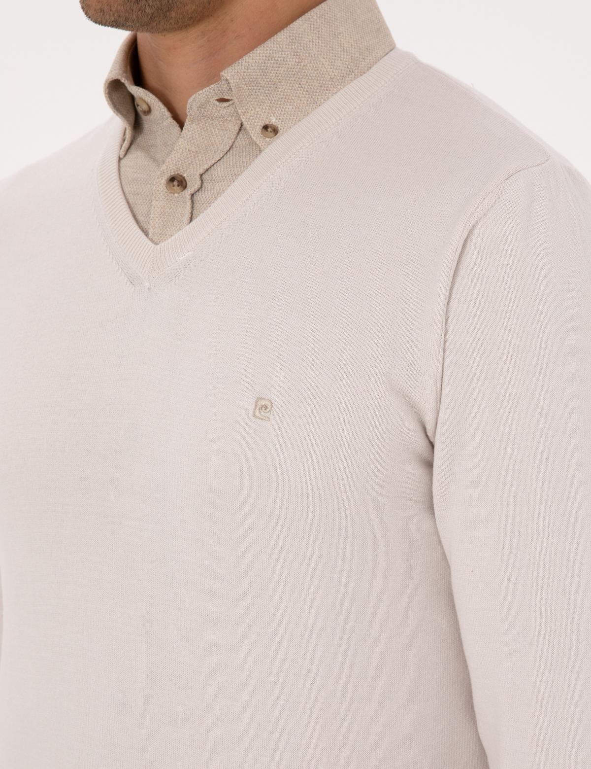 Taş Slim Fit V Yaka Basic Triko Kazak - 50314190051