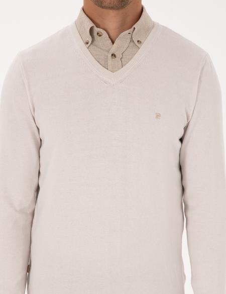 Taş Slim Fit V Yaka Basic Triko Kazak - 50314190051