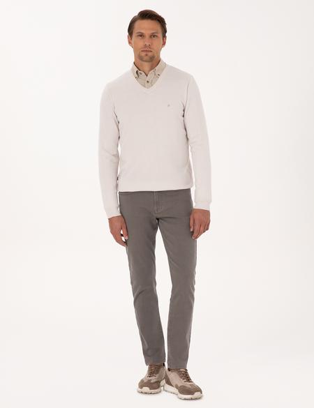Taş Slim Fit V Yaka Basic Triko Kazak - 50314190051