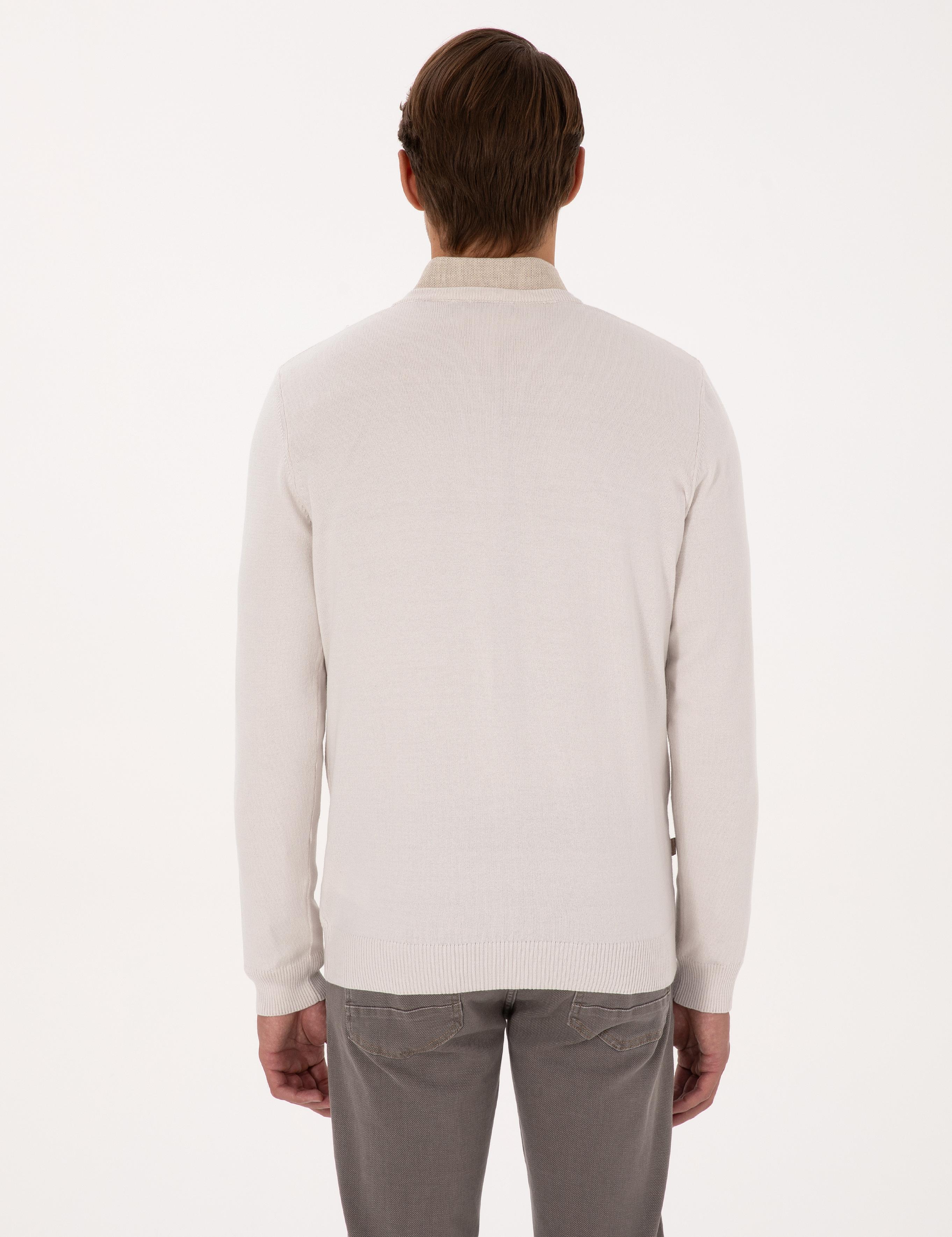 Taş Slim Fit V Yaka Basic Triko Kazak