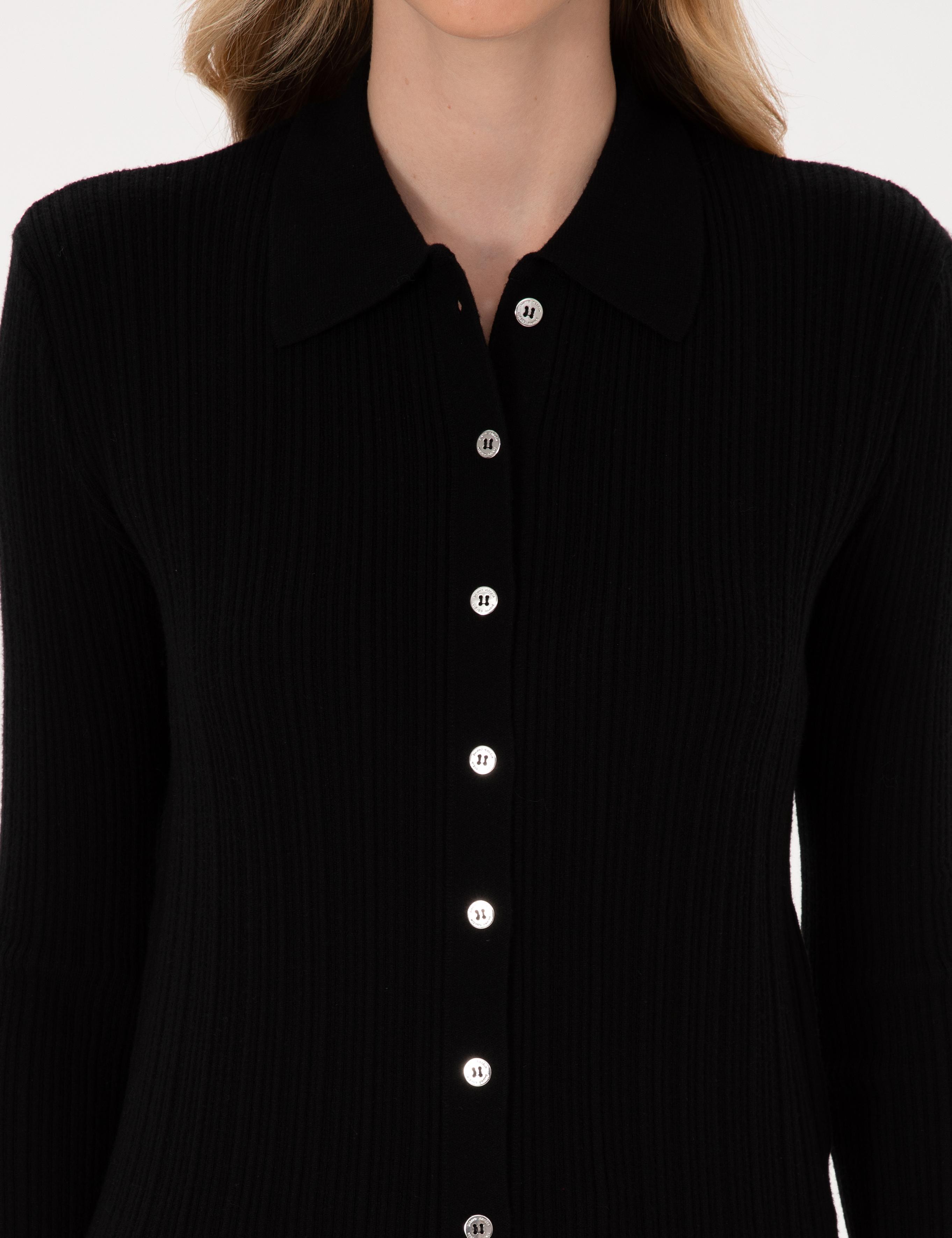 Siyah Slim Fit Triko Hırka