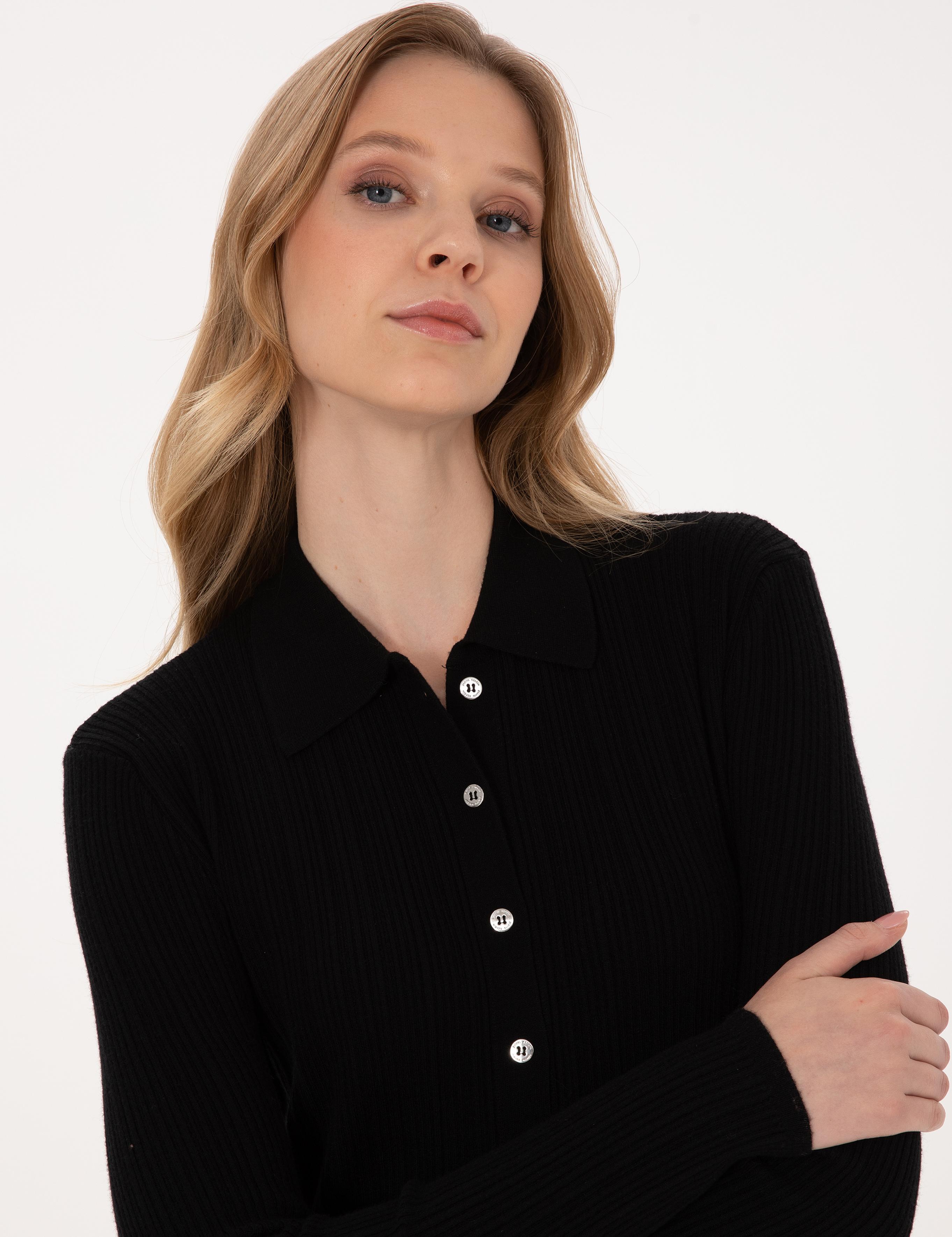 Siyah Slim Fit Triko Hırka