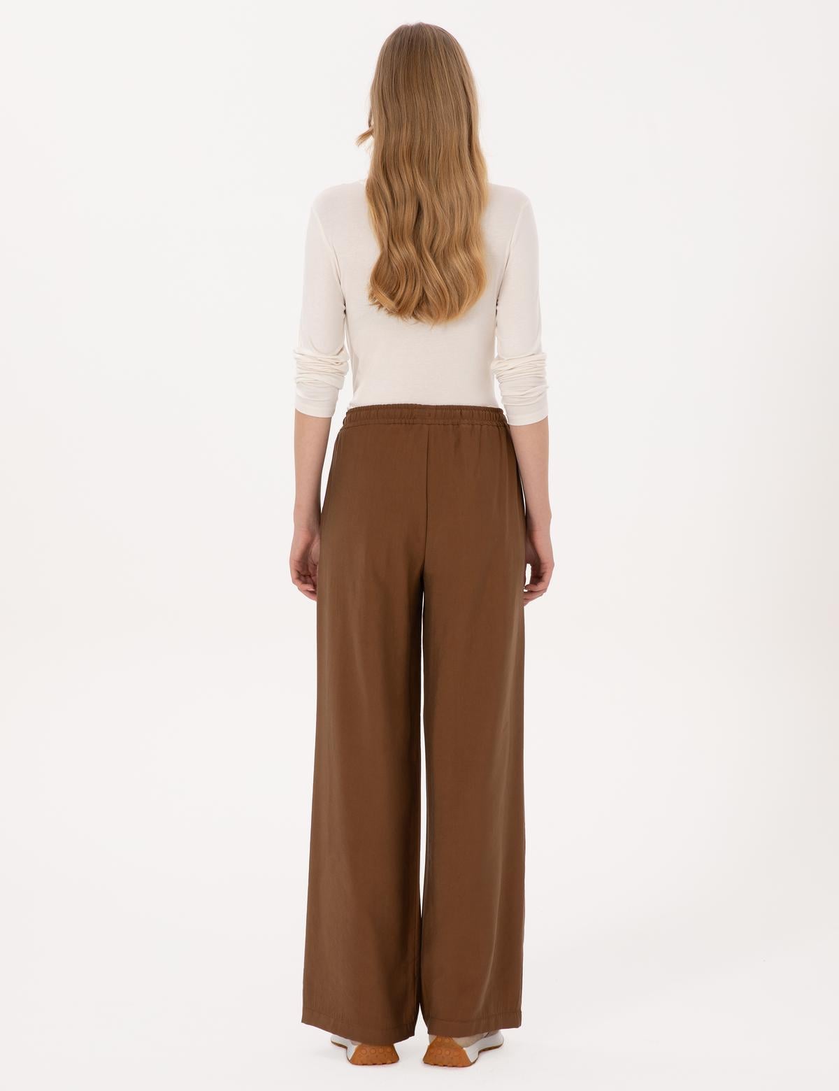 Kahverengi Loose Fit Kanvas Pantolon - 50318198026