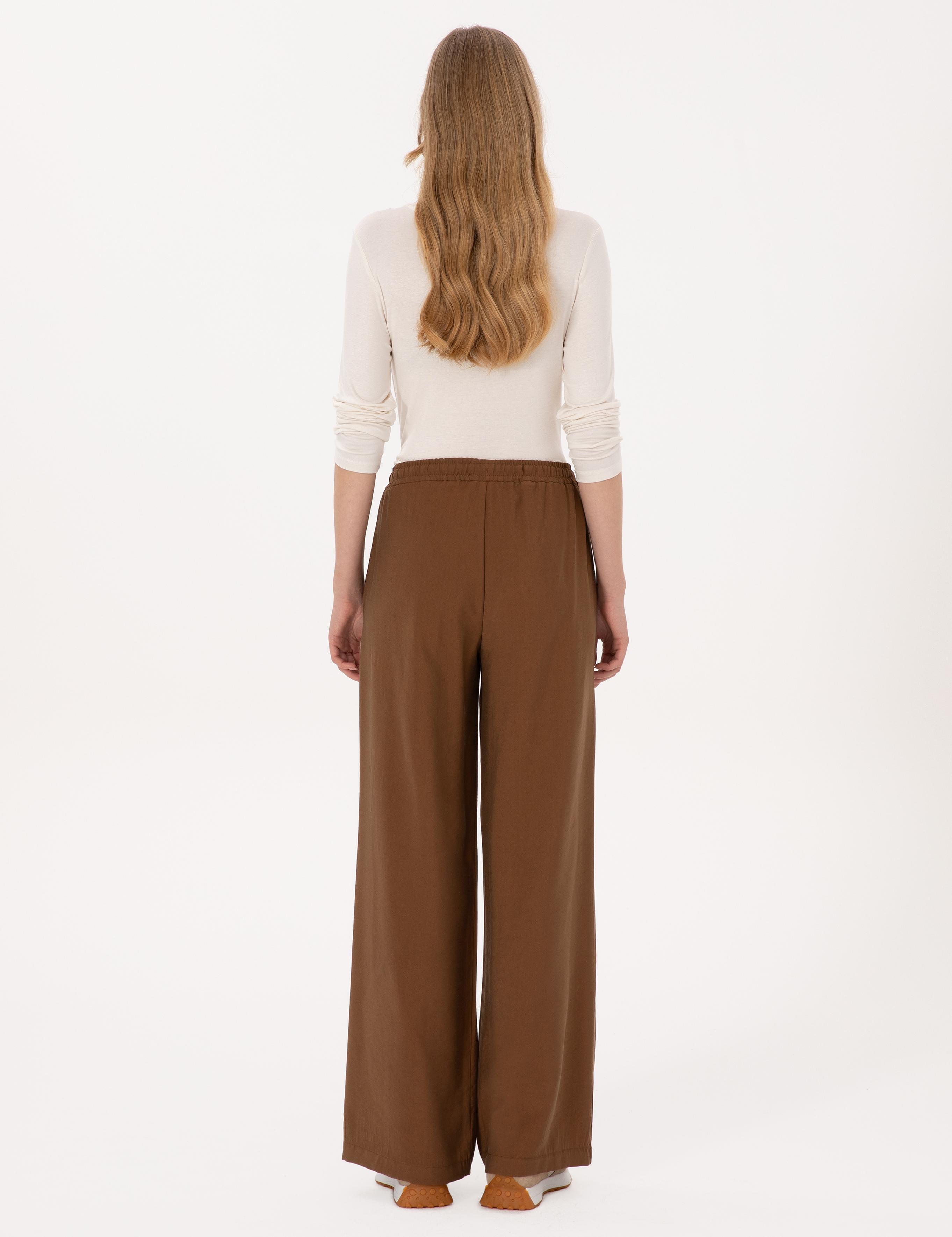 Kahverengi Loose Fit Kanvas Pantolon