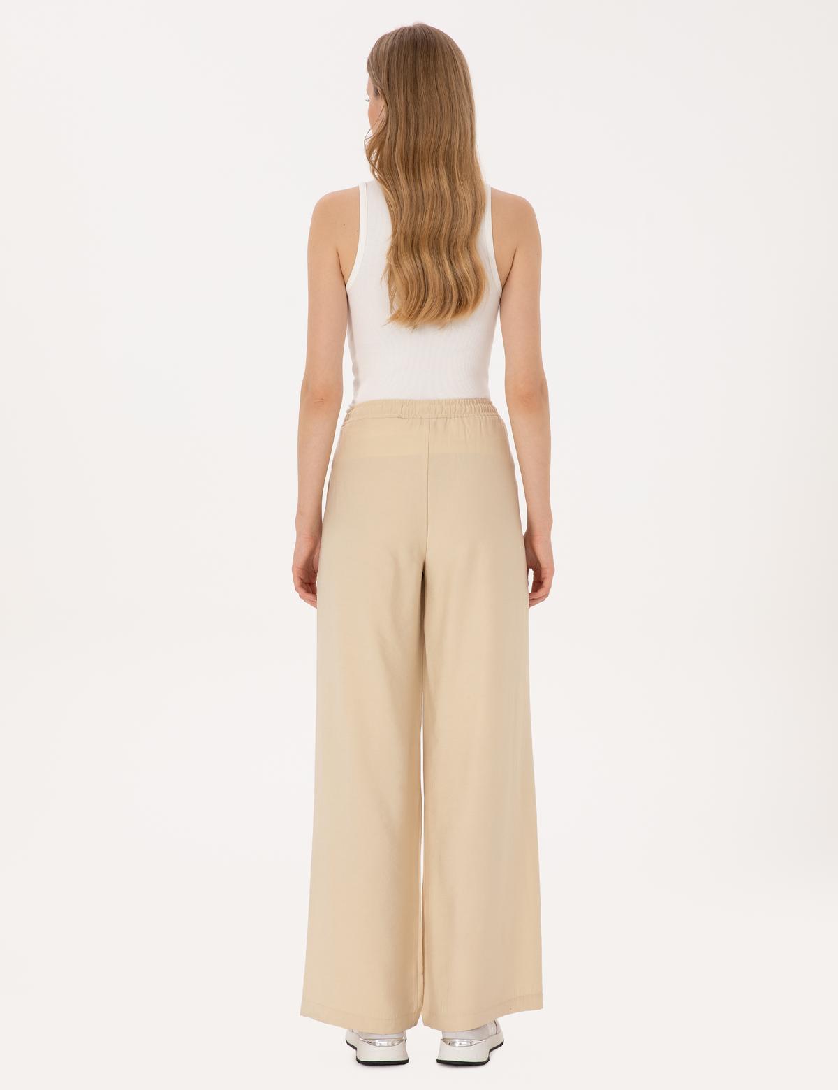 Bej Loose Fit Kanvas Pantolon - 50318198002