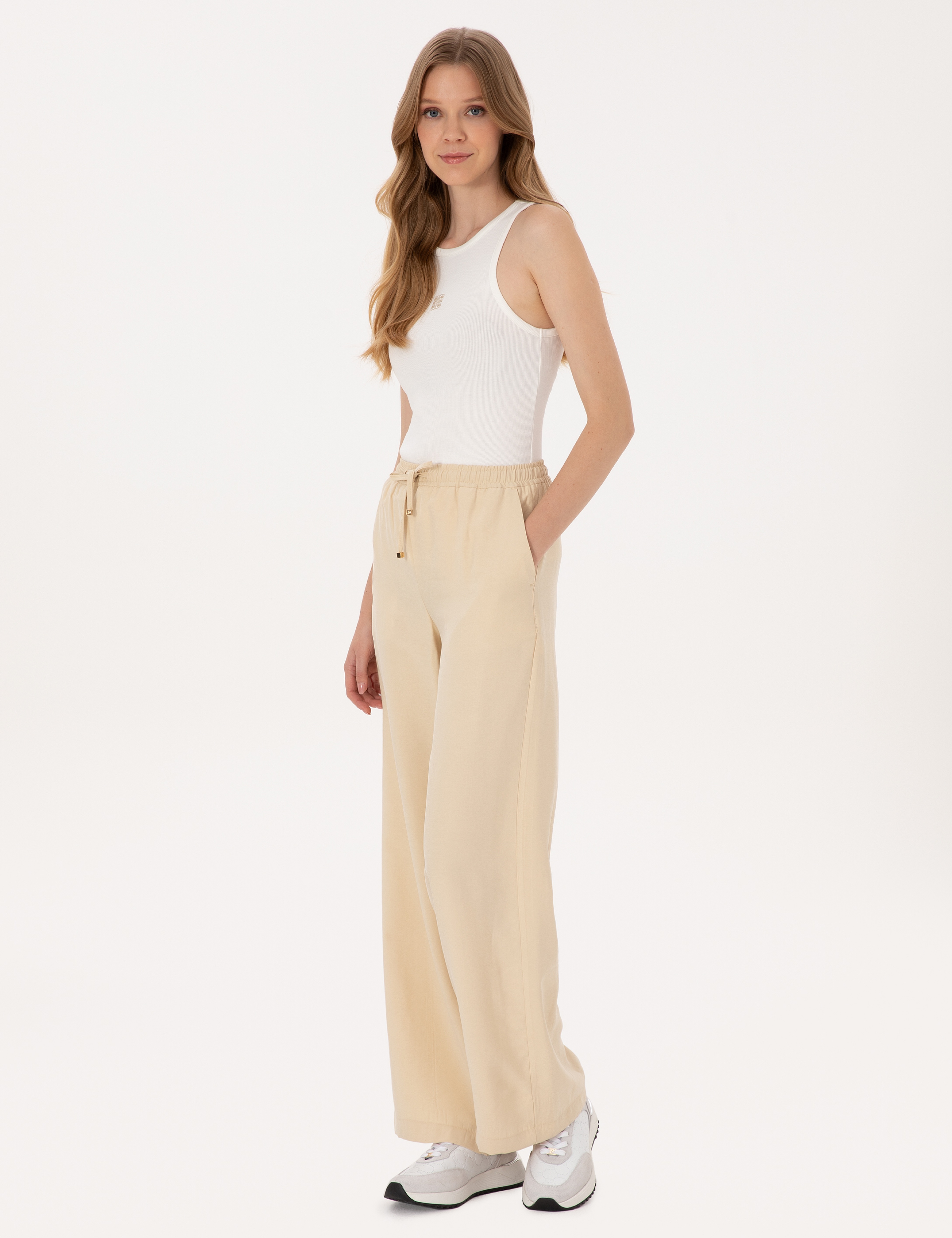 Bej Loose Fit Kanvas Pantolon - Image 3