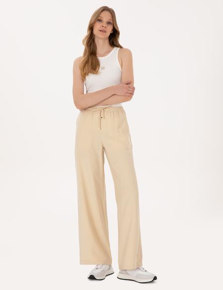 Bej Loose Fit Kanvas Pantolon - 50318198002