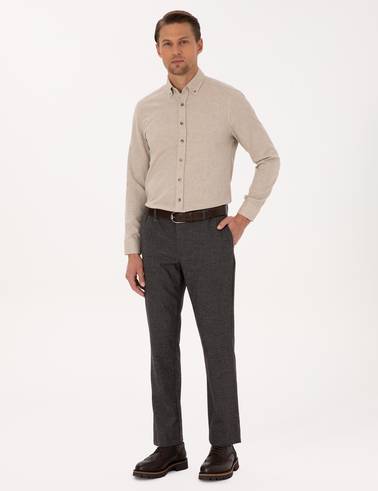 Kahverengi Ex. Slim Fit Kumaş Pantolon