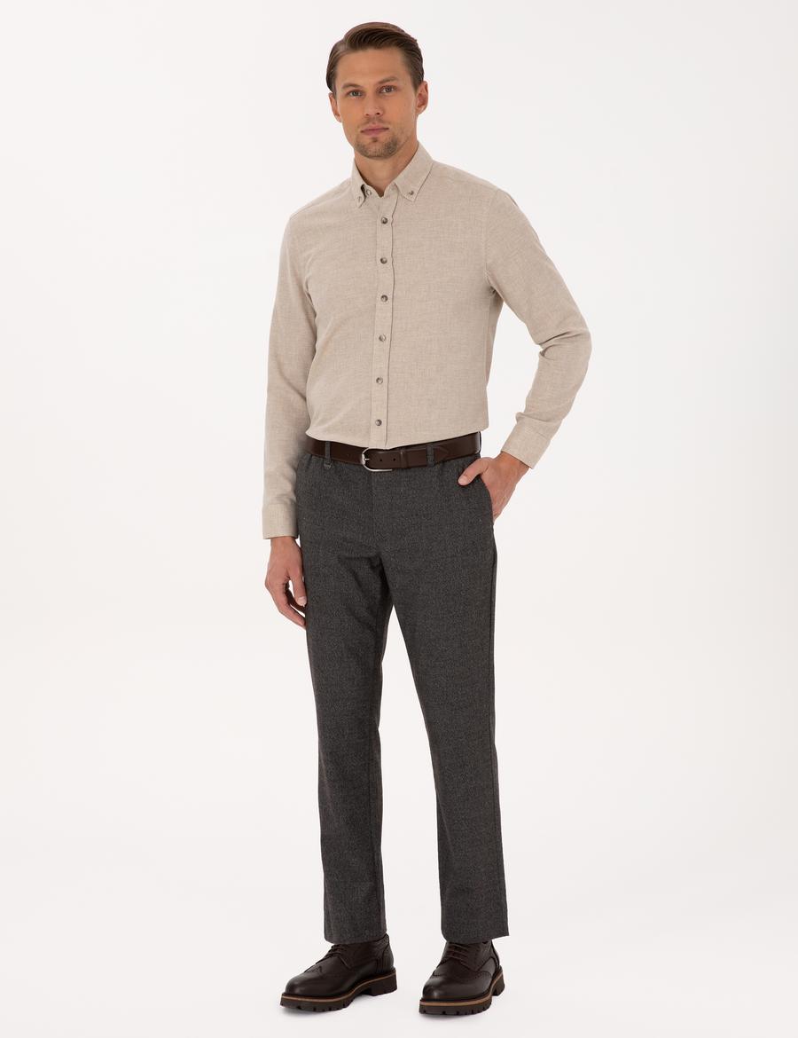 Kahverengi Ex. Slim Fit Kumaş Pantolon