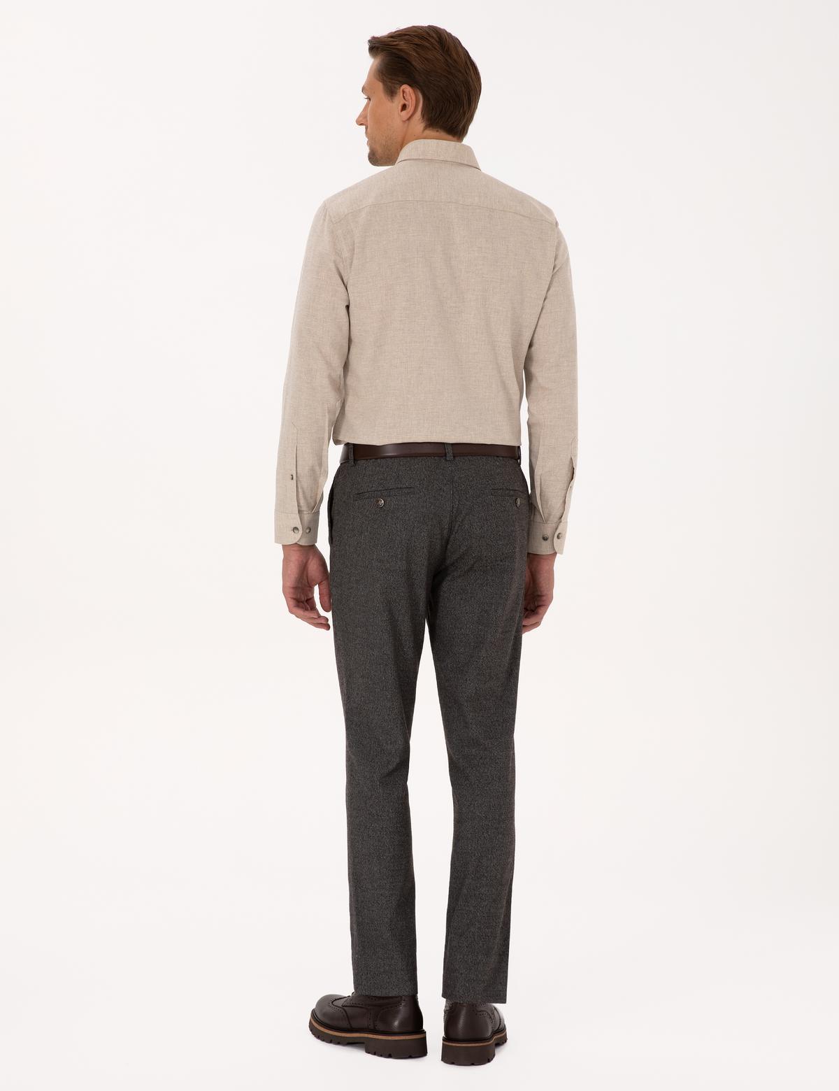 Kahverengi Ex. Slim Fit Kumaş Pantolon - 50275552041