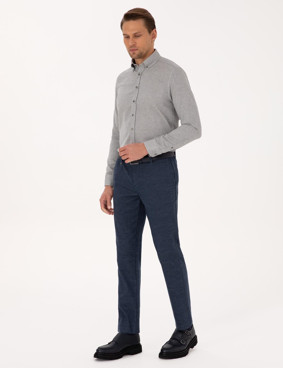 Lacivert Ekstra Slim Fit Kumaş Pantolon - 50275552077