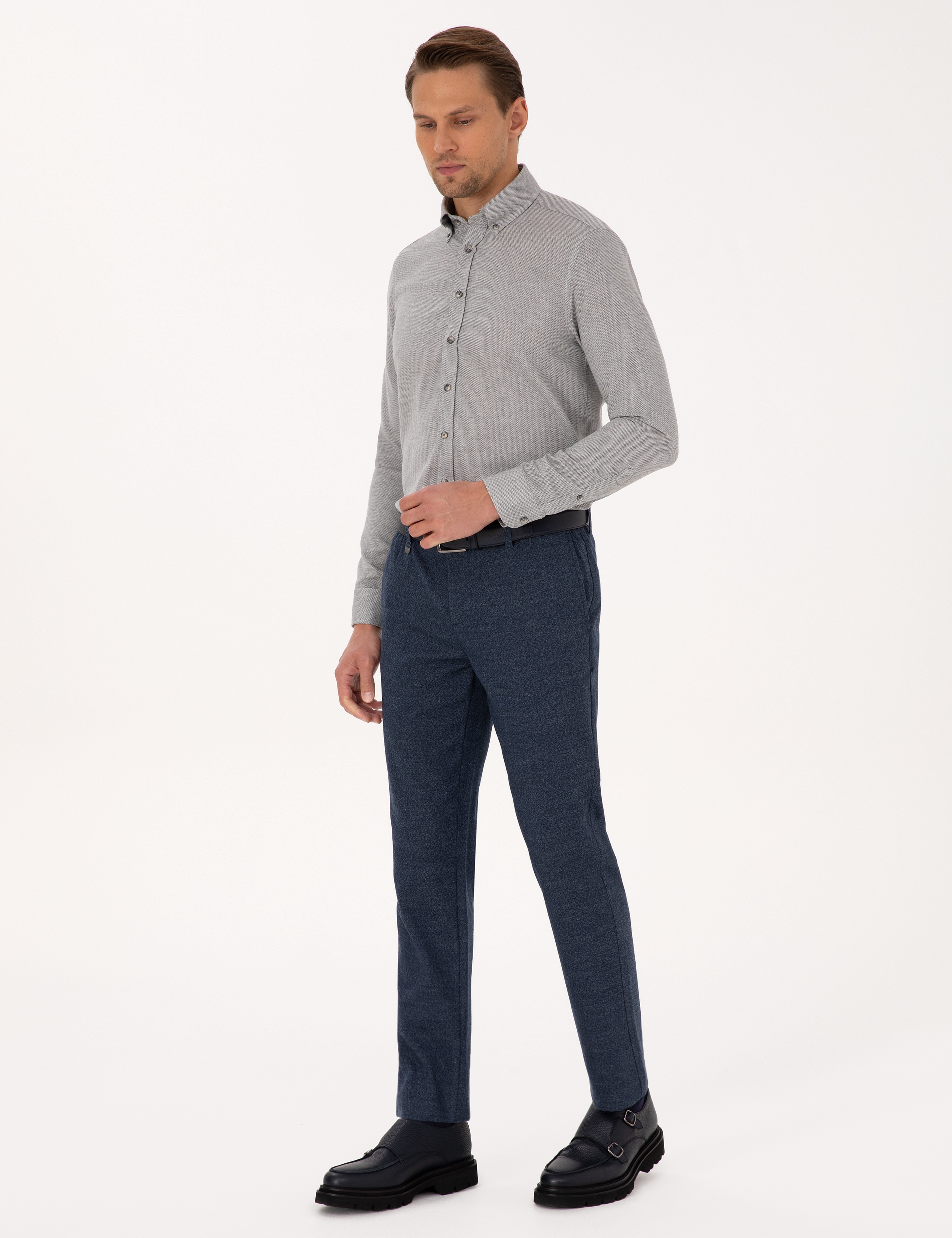 Lacivert Ekstra Slim Fit Kumaş Pantolon
