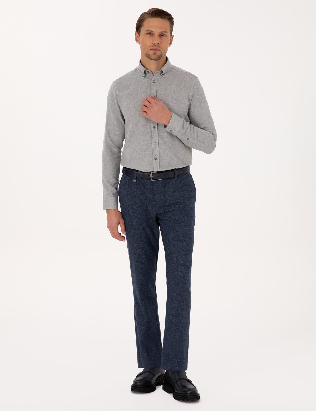 Lacivert Ekstra Slim Fit Kumaş Pantolon