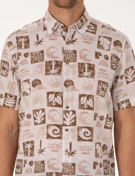 Kahverengi Comfort Fit Kısa Kollu Gömlek - 50301507025