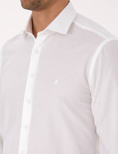 Beyaz Slim Fit Uzun Kollu Gömlek