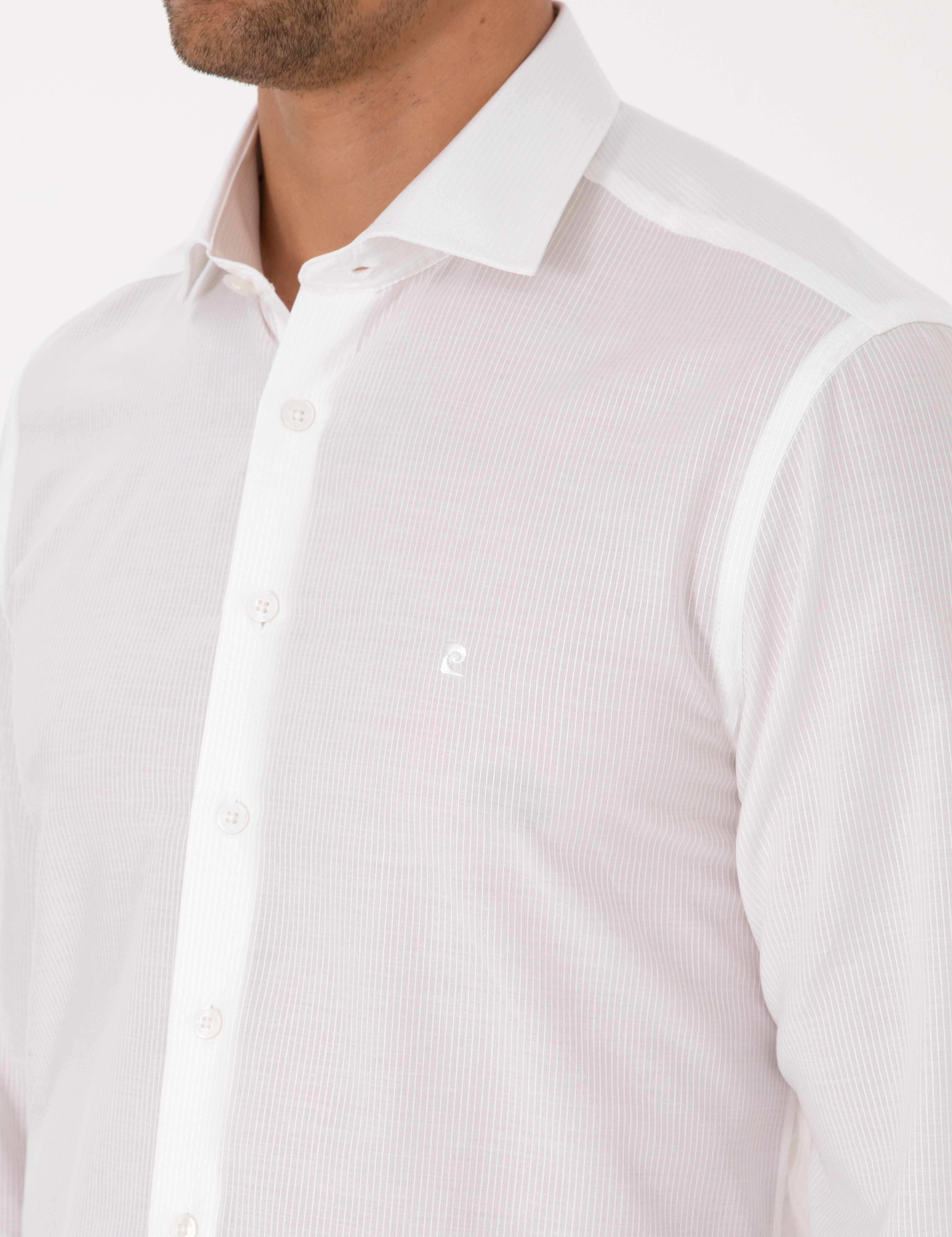 Beyaz Slim Fit Uzun Kollu Gömlek - Image 7