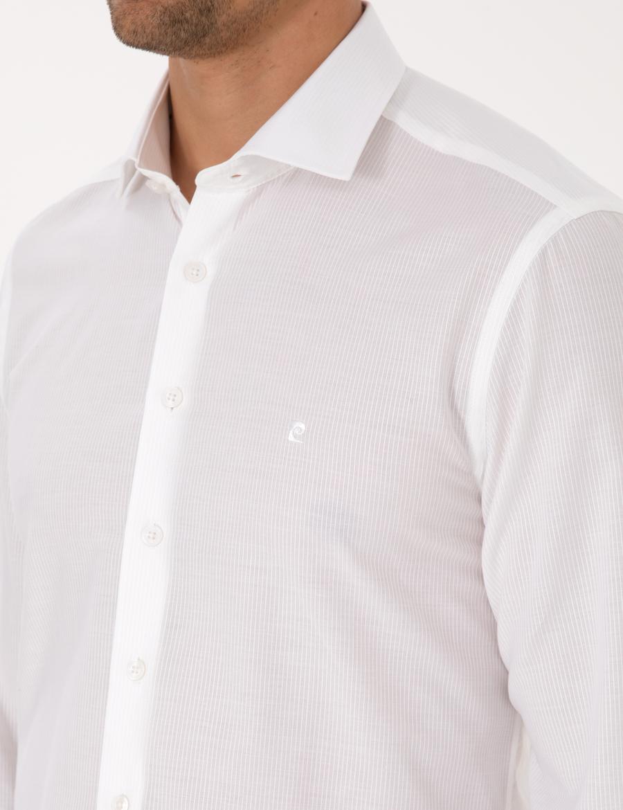 Beyaz Slim Fit Uzun Kollu Gömlek