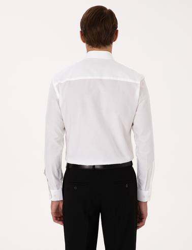 Beyaz Slim Fit Uzun Kollu Gömlek