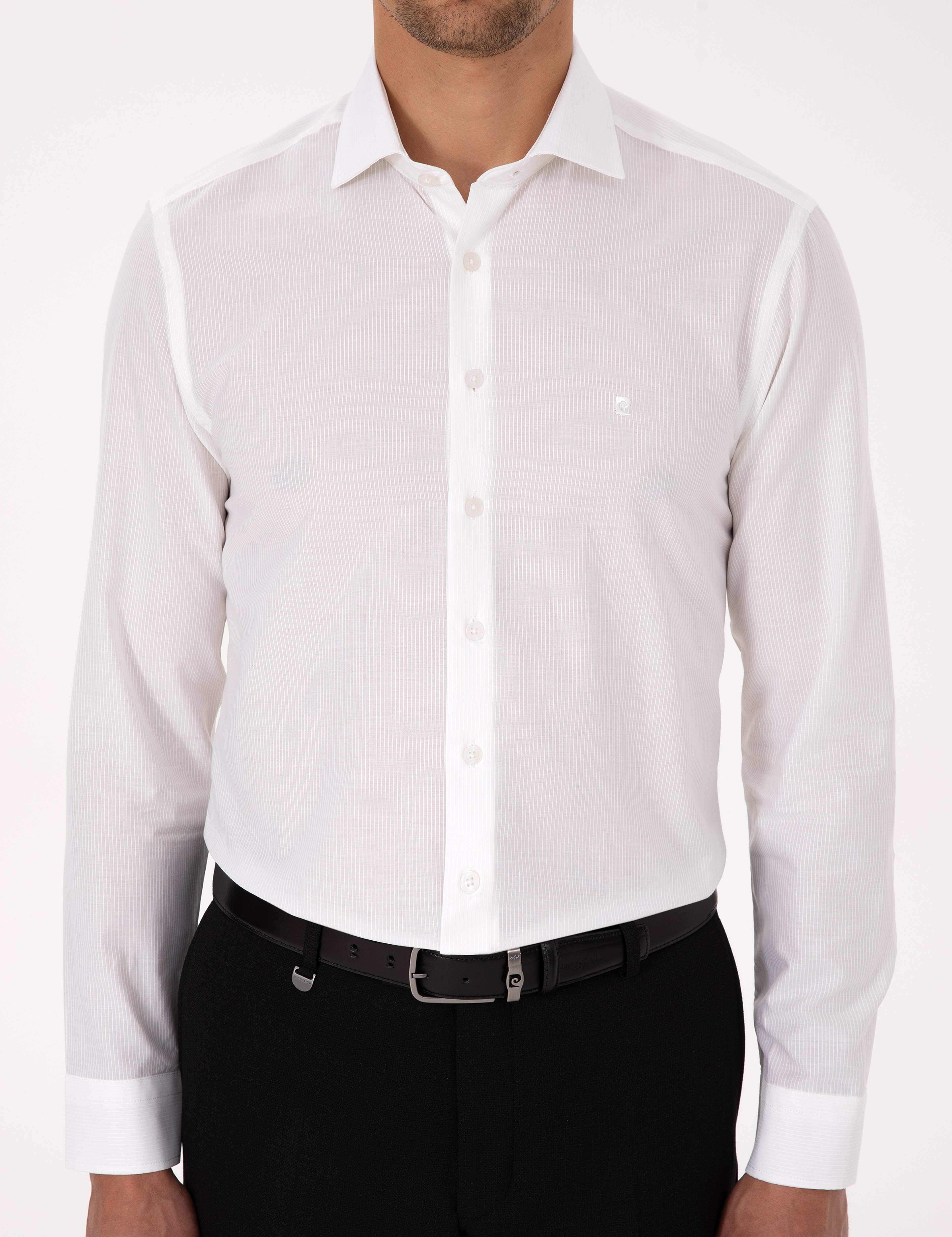 Beyaz Slim Fit Uzun Kollu Gömlek - Image 6