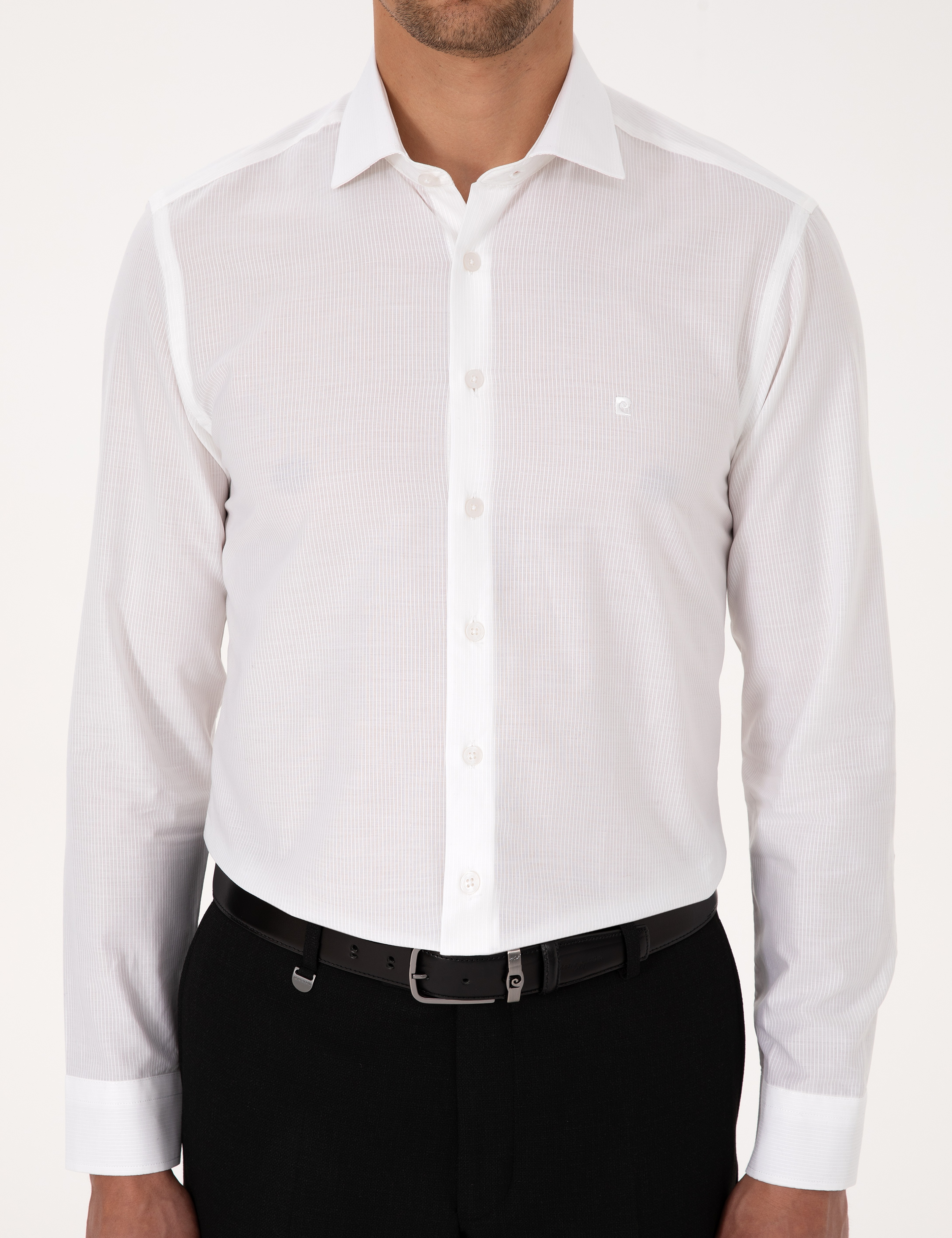 Beyaz Slim Fit Uzun Kollu Gömlek