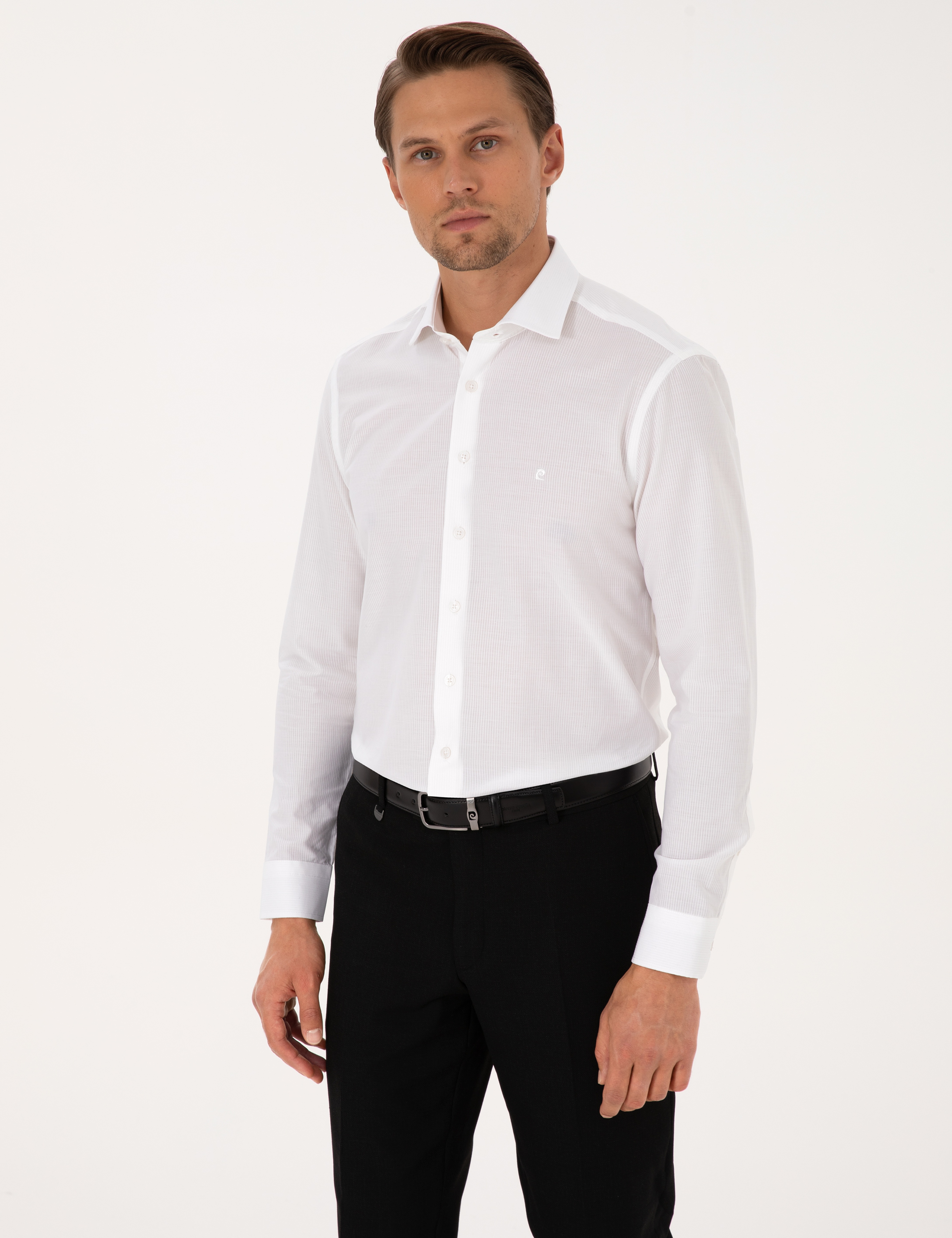 Beyaz Slim Fit Uzun Kollu Gömlek