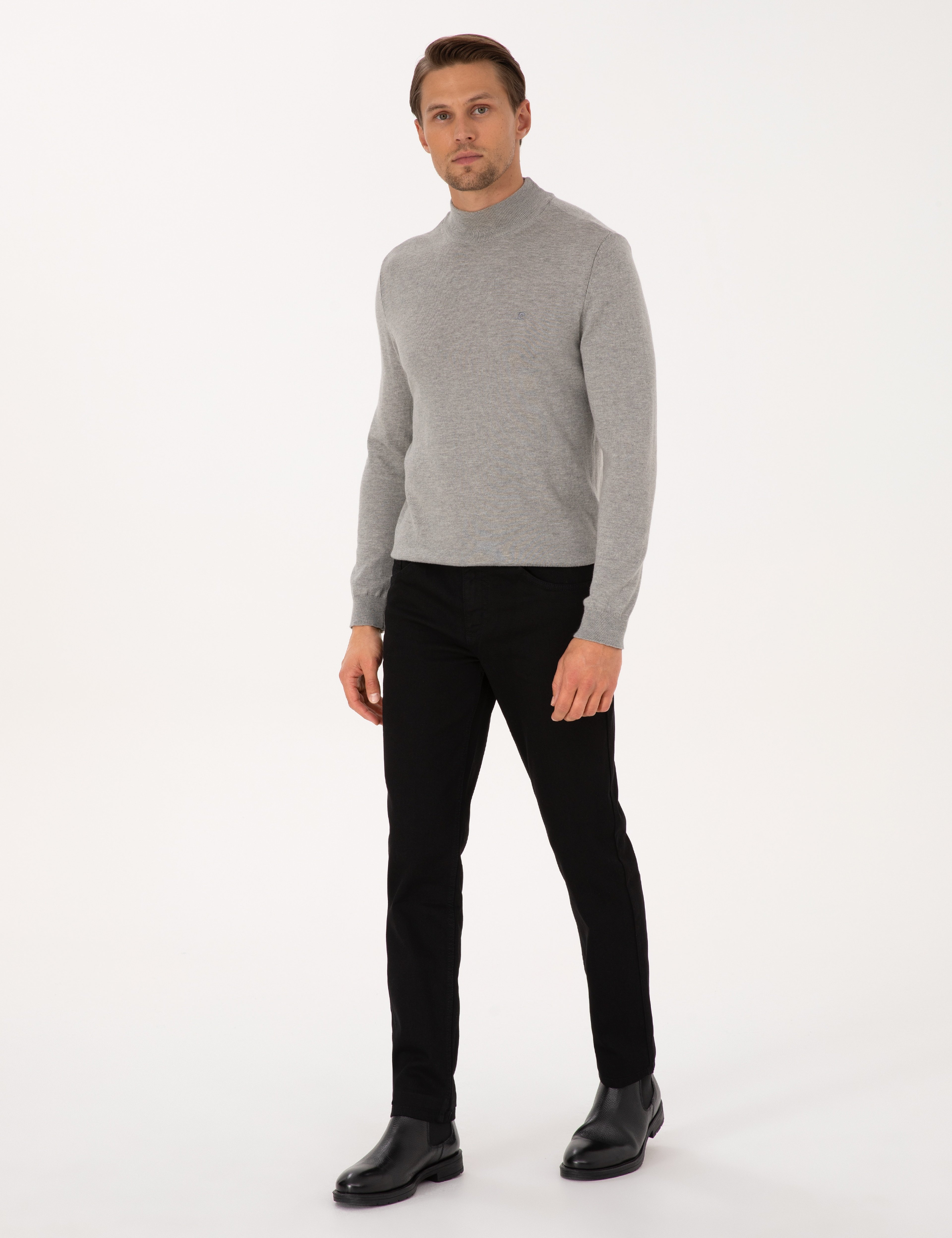 Siyah Slim Fit Jean Pantolon - Image 1