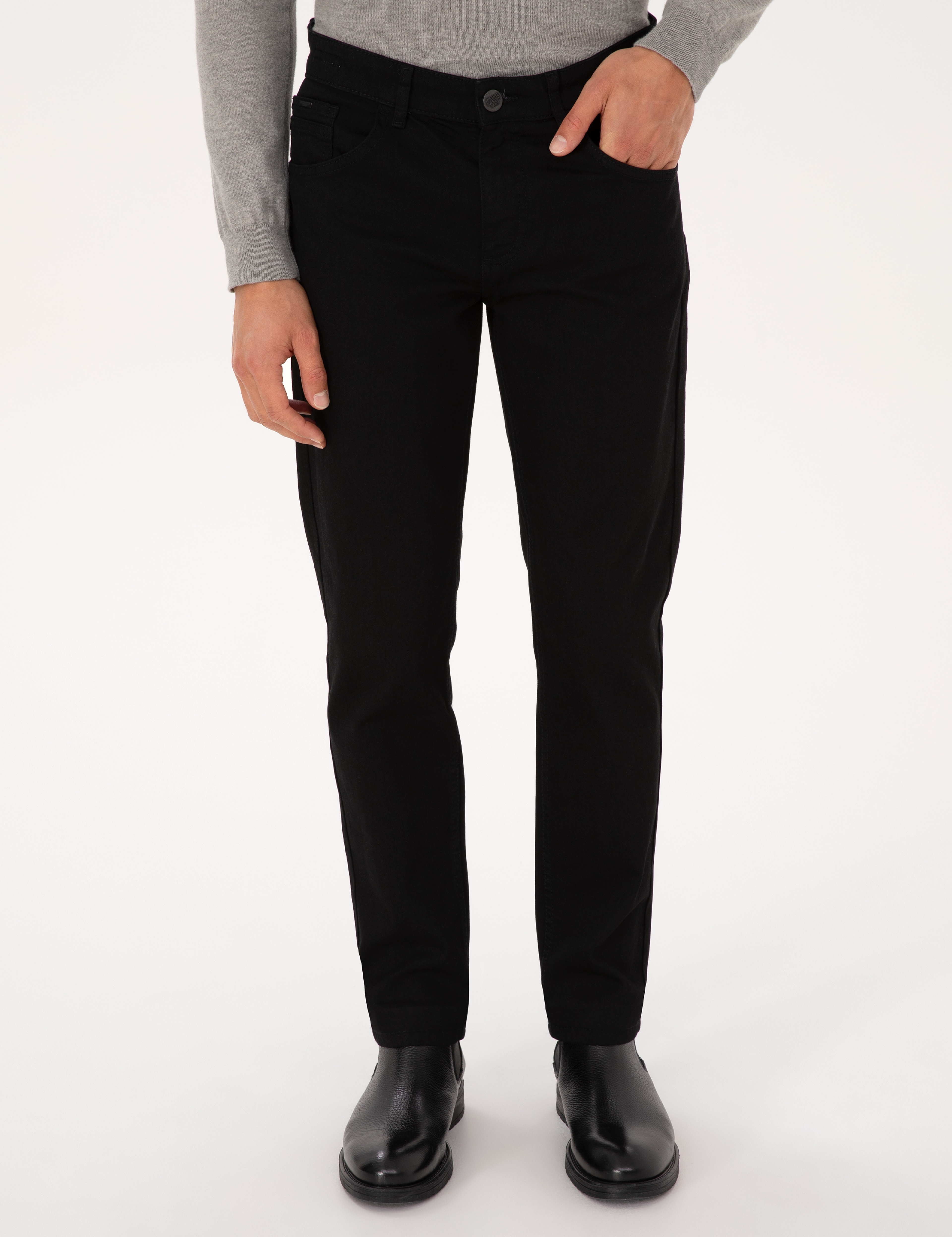 Siyah Slim Fit Jean Pantolon - Image 2