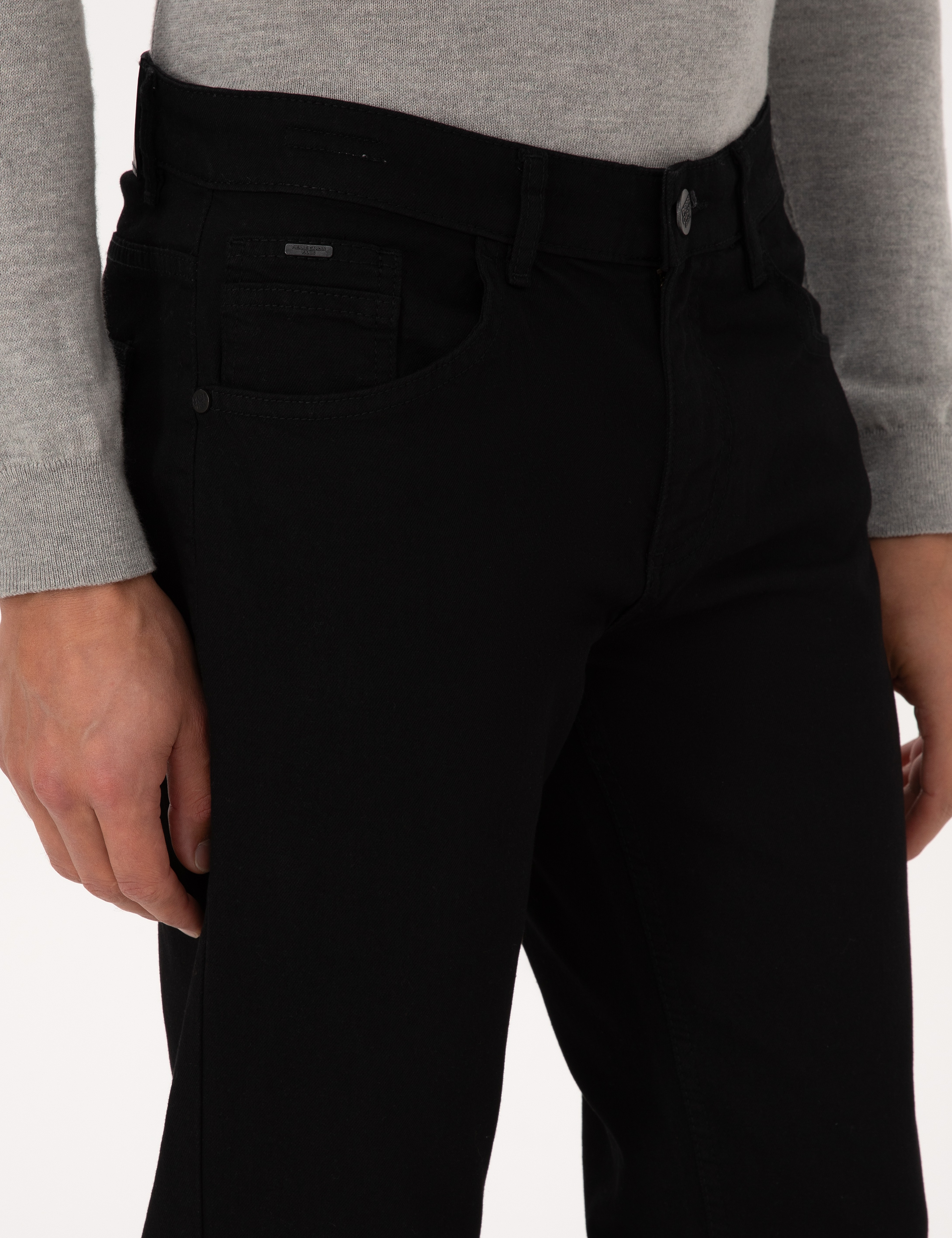 Siyah Slim Fit Jean Pantolon - Image 5