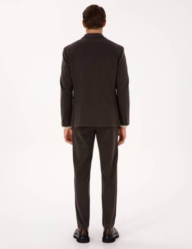 Kahverengi Slim Fit Flanel Dokulu Kumaş Pantolon