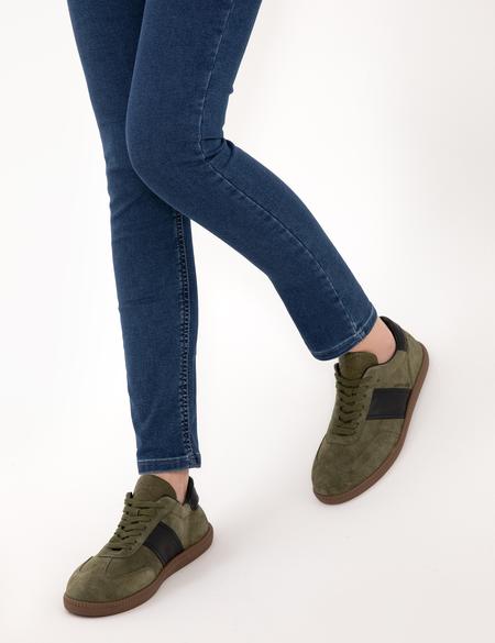 Haki Deri Sneaker - 50311000018