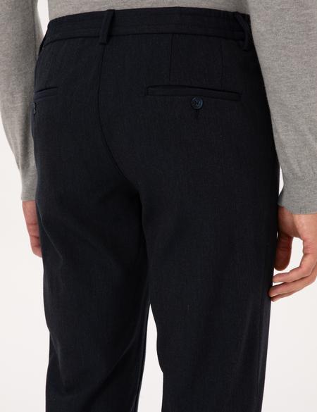 Lacivert Slim Fit Flanel Dokulu Kumaş Pantolon - 50317639048