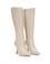 Ekru Topuklu Deri Çizme